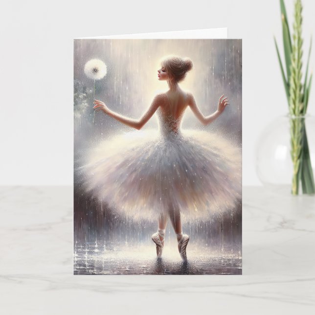 Geburtstag Ballerina mit einem Kronleuchter Karte (Vorderseite)
