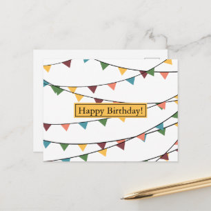 Geburtstag Banner Happy Birthday Postkarte