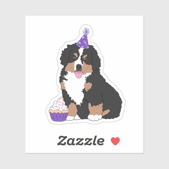 Geburtstag Bernese Mountain Dog Welpensticker Aufkleber (Blatt)