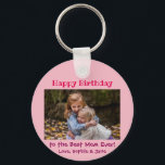 Geburtstag Beste Mama je Kind Foto Schlüsselanhänger<br><div class="desc">Zum Geburtstag der Mama in diesem Jahr,  gib ihr einen niedlichen Schlüsselanhänger von den Kindern! Personalisieren Sie mit Ihrem eigenen Foto. Der Text und die Nachricht,  einschließlich der Farben,  sind ebenfalls vollständig anpassbar.</div>