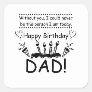 Geburtstag - Bester Vater Quadratischer Aufkleber