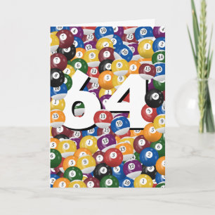 Geburtstag Billiard Balls für 64. Geburtstag Karte