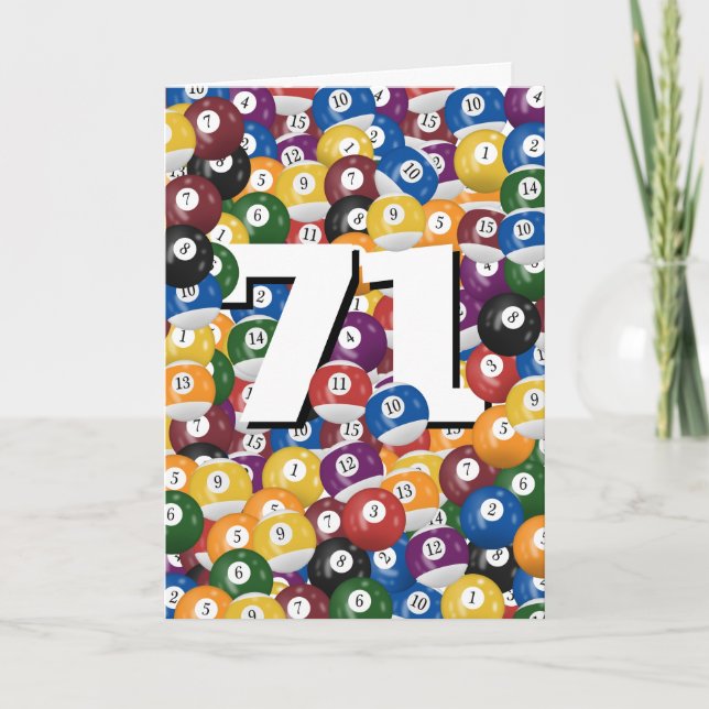 Geburtstag Billiard Balls für 71. Geburtstag Karte (Vorderseite)