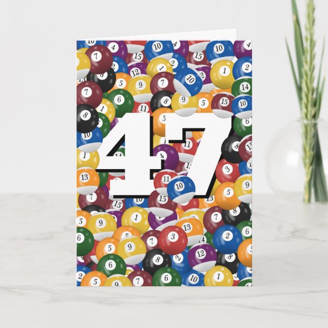 Geburtstag Billiard Balls zum 47. Geburtstag Karte (Vorderseite)