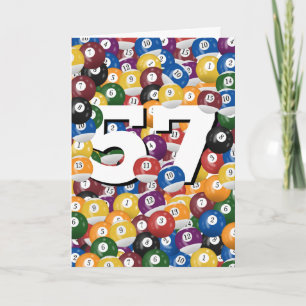 Geburtstag Billiard Balls zum 57. Geburtstag Karte