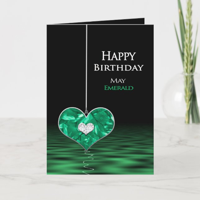 Geburtstag - Birthstone - Mai - Smarald Karte (Vorderseite)