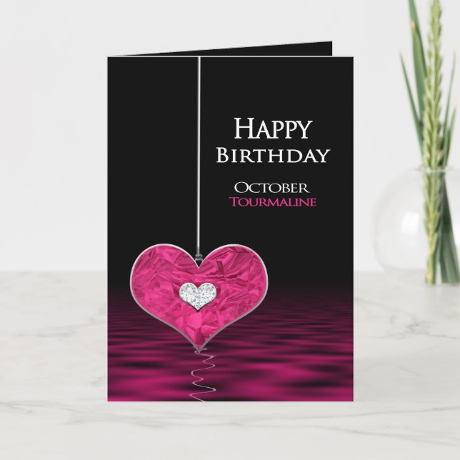 Geburtstag - Birthstone - Oktober - Tourmaline Karte (Vorderseite)