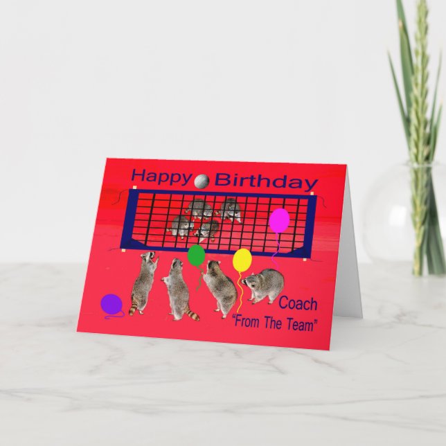 Geburtstag bis Volleyball-Trainer Grußkarte Karte (Vorderseite)