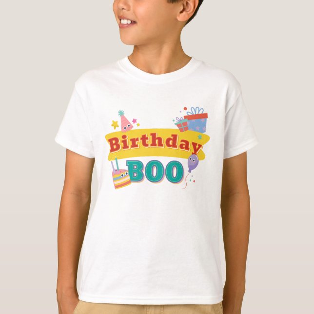 Geburtstag Boo Feier mit Balloons Geschenke T-Shirt (Vorderseite)