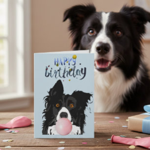 Geburtstag Border Collie Hund Animal Kaugummi Karte