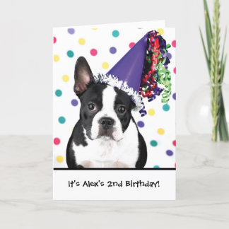 Geburtstag Boston Terrier individuelle Einladungen