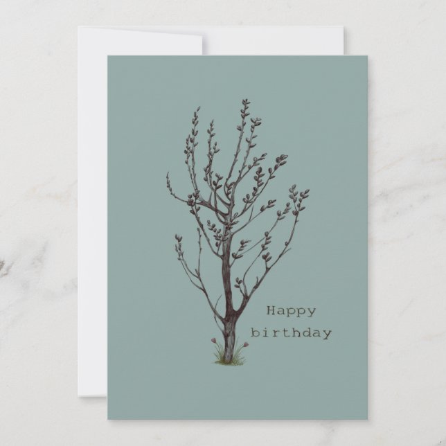 Geburtstag botanisch einladung (Vorderseite)