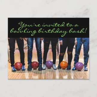 Geburtstag Bowling Party Postkarte Einladung