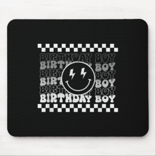 Geburtstag Boys Groovy Smile Face Checkered Geburt Mousepad