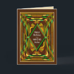 Geburtstag Brother Masculine Abstrakt Brown Card Karte<br><div class="desc">Einzigartige abstrakte Grußkarte in geometrischer Form,  ideal für Männer. Viele Kategorien zur Auswahl.</div>