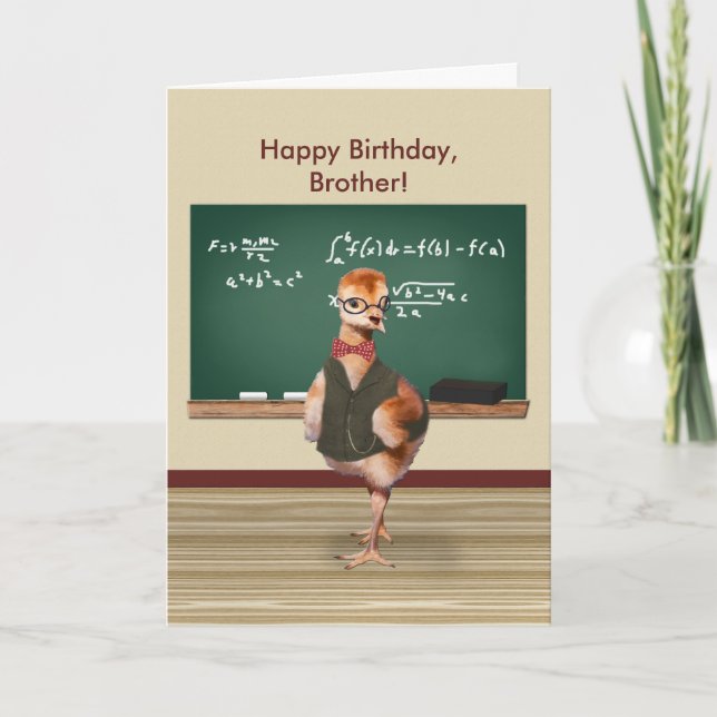 Geburtstag, Bruder, lustiges Vogelbaby, Karte (Vorderseite)