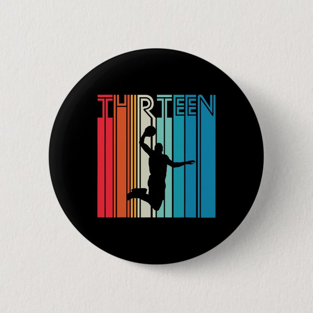 Geburtstag Bysketbyll Lover Geschenk 13 Jahre alt  Button (Vorderseite)