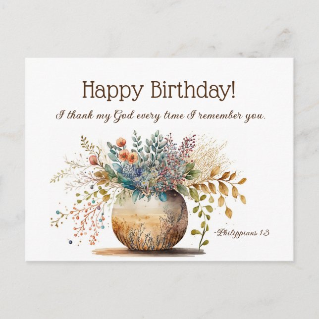 Geburtstag Christliche Bibel Verse Elegante Postkarte (Vorderseite)