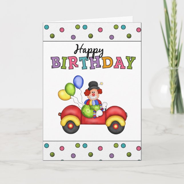 Geburtstag Clownkarte Karte (Vorderseite)
