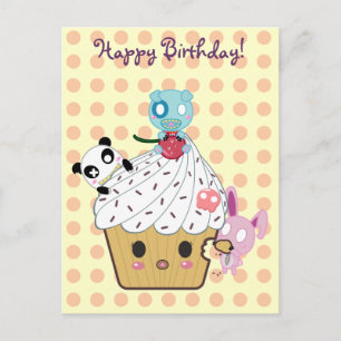 Geburtstag Cupcake Attack! Postkarte