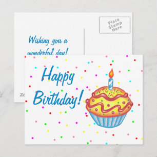 Geburtstag Cupcake Postkarte