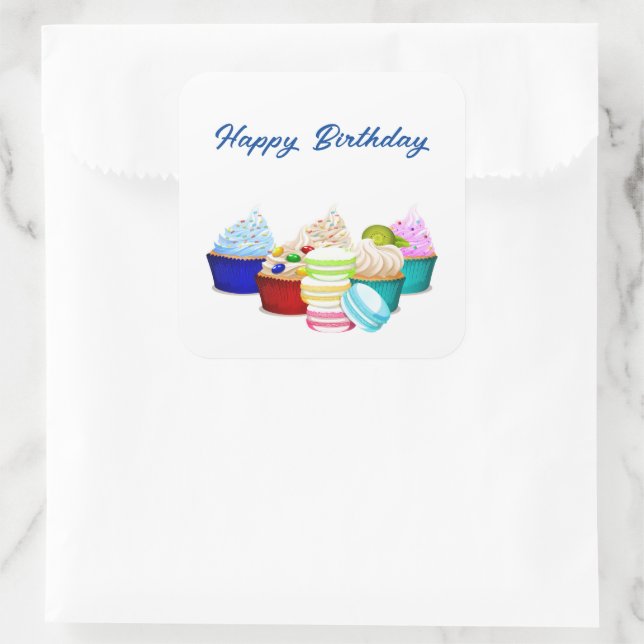 Geburtstag Cupcake Stickers (Tasche)
