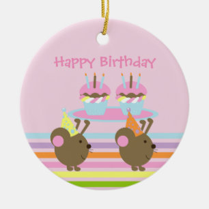 Geburtstag Cupcakes Party Mäuse Ornament