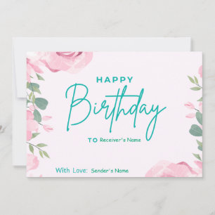 Geburtstag Custom Digital Flora Feiertagskarte