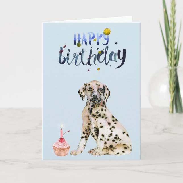 Geburtstag Dalformation Puppy Niedlich Karte (Vorderseite)