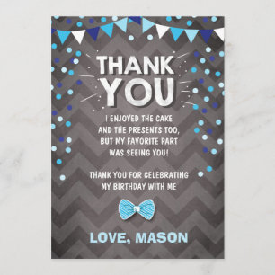 Geburtstag Danke, Card Junge One Navy Blue Bowtie Einladung