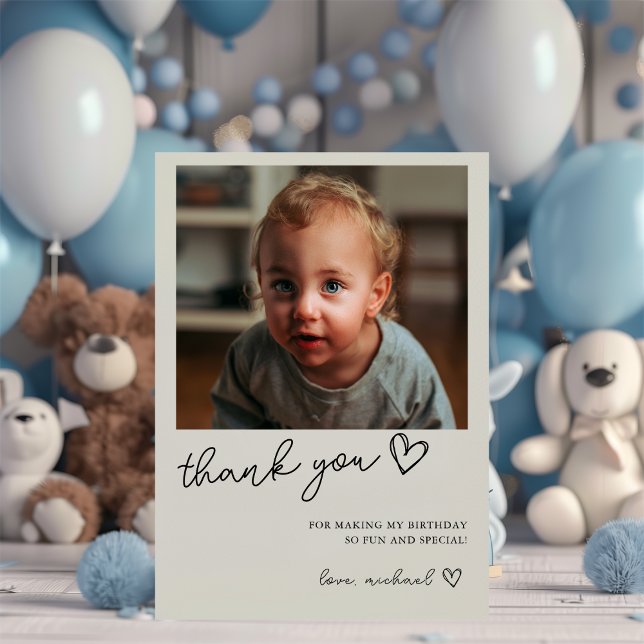 Geburtstag Danke, dass Sie Fotokarte Einladung (Von Creator hochgeladen)