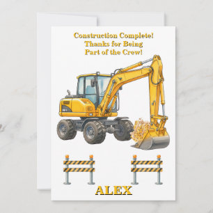 Geburtstag-Dankeskarten   Bauarbeiten abgeschlosse Dankeskarte