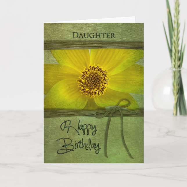 GEBURTSTAG - DAUGHTER - GELBTER TAG KARTE (Vorderseite)