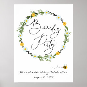 Geburtstag der Biene Begrüßungszeichen Poster