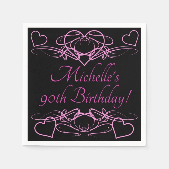 Geburtstag der Frau 90. Serviette (Vorderseite)