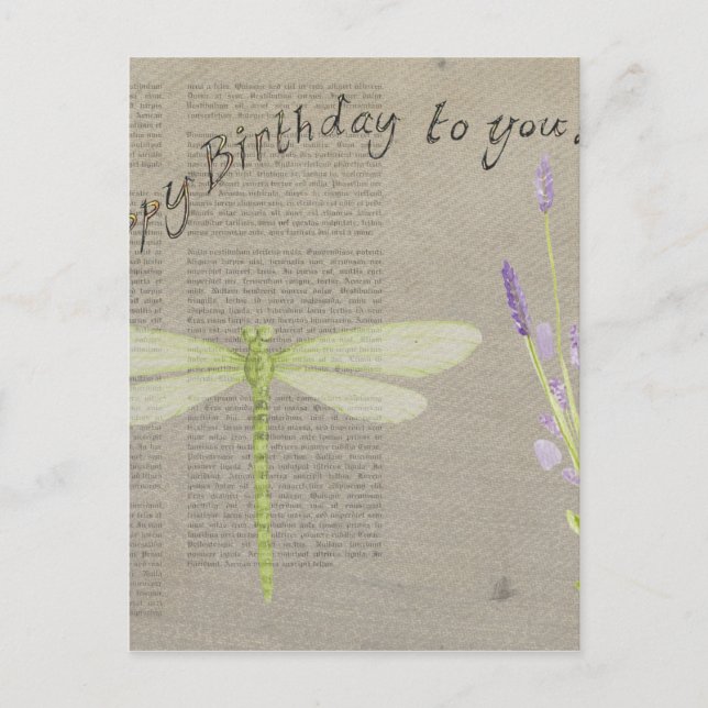 Geburtstag der Libellen Postkarte (Vorderseite)