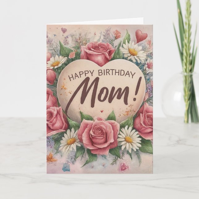 Geburtstag der Mama Dankeskarte (Vorderseite)