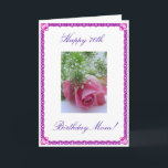 Geburtstag der Mama Karte<br><div class="desc">Das Bild eines rosa Rosa ist auf weißem Hintergrund erschienen. "Herzlichen Glückwunsch zur 70. Geburtstagsmutter!" "Viel Spaß bei der Mama! Wir Liebe dich!" Personalisieren Sie Ihre Nachricht! Fotografie von Maria Santos (Lusinhas do Sul)</div>
