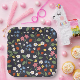 Geburtstag der Marine Strawberry Pappteller