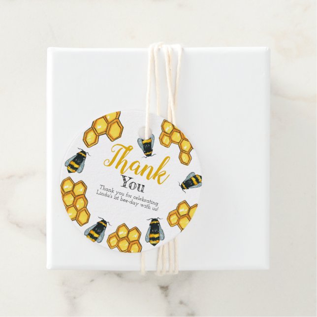 Geburtstag der niedlichen Honigbiene Geschenkanhänger (Beispiel)