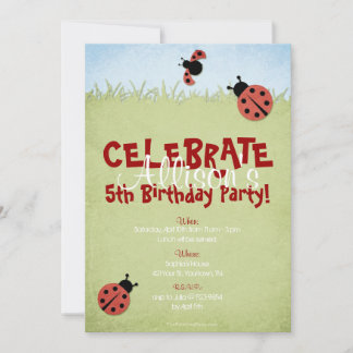 Geburtstag der Niedlichen Lady Bugs Girl Einladung