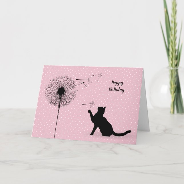 Geburtstag der schwarzen Katze und der Kronen Karte (Vorderseite)