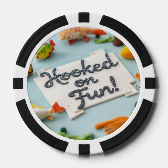 Geburtstag des Fischfangs zum Thema Spaß Pokerchips (Vorderseite)
