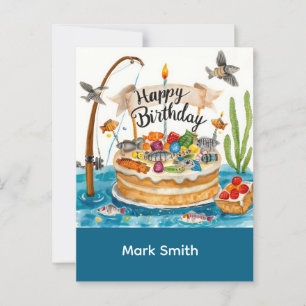 Geburtstag des Fischfangs zum Thema Spaß Postkarte