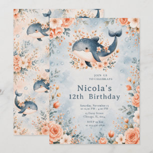 Geburtstag des floralen Wals Einladung