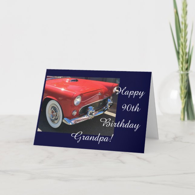 Geburtstag des Großvaters - Antikes Auto Karte (Vorderseite)