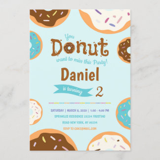 Geburtstag des Jungen - Donut-Party - Einladung