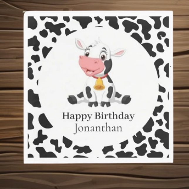 Geburtstag des Kuhkindes Serviette (Make your child's birthday unforgettable with our exciting Cow Birthday theme!)
