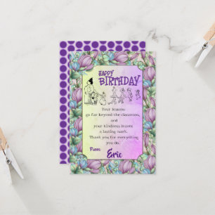 Geburtstag des Lehrers Karte