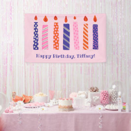 Geburtstag des Mädchens 7. Geburtstag 7 Rosa, Lila Banner